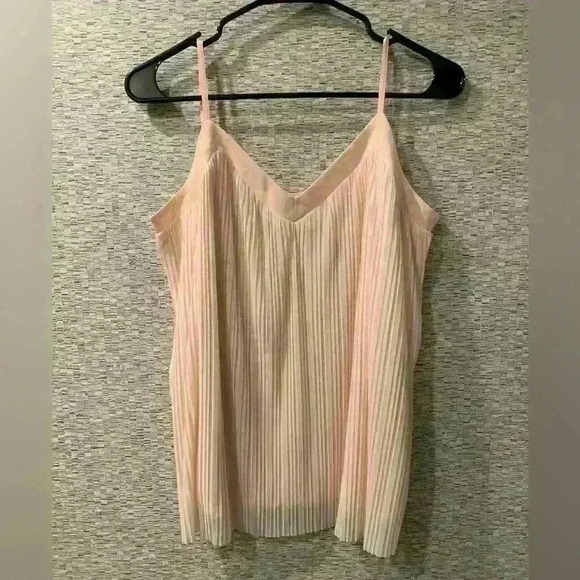 Pleated Tank Peach Blouse The Limited - Picture 3 of 3